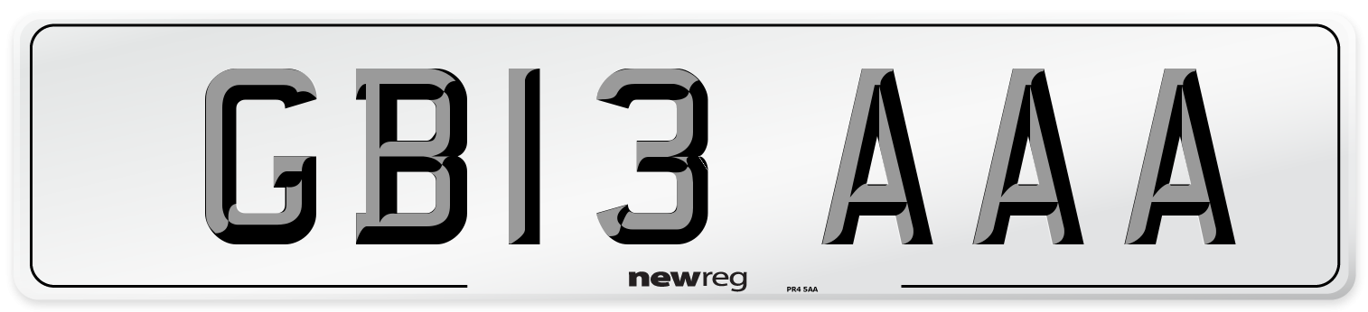 GB13 AAA Number Plate from New Reg